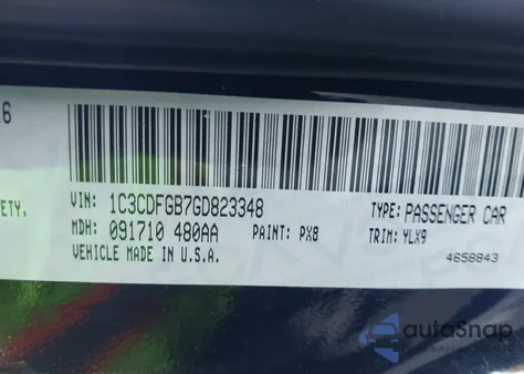 2016 Dodge Dart Gt Sport из США, поврежденный, VIN 1C3CDFGB7GD823348